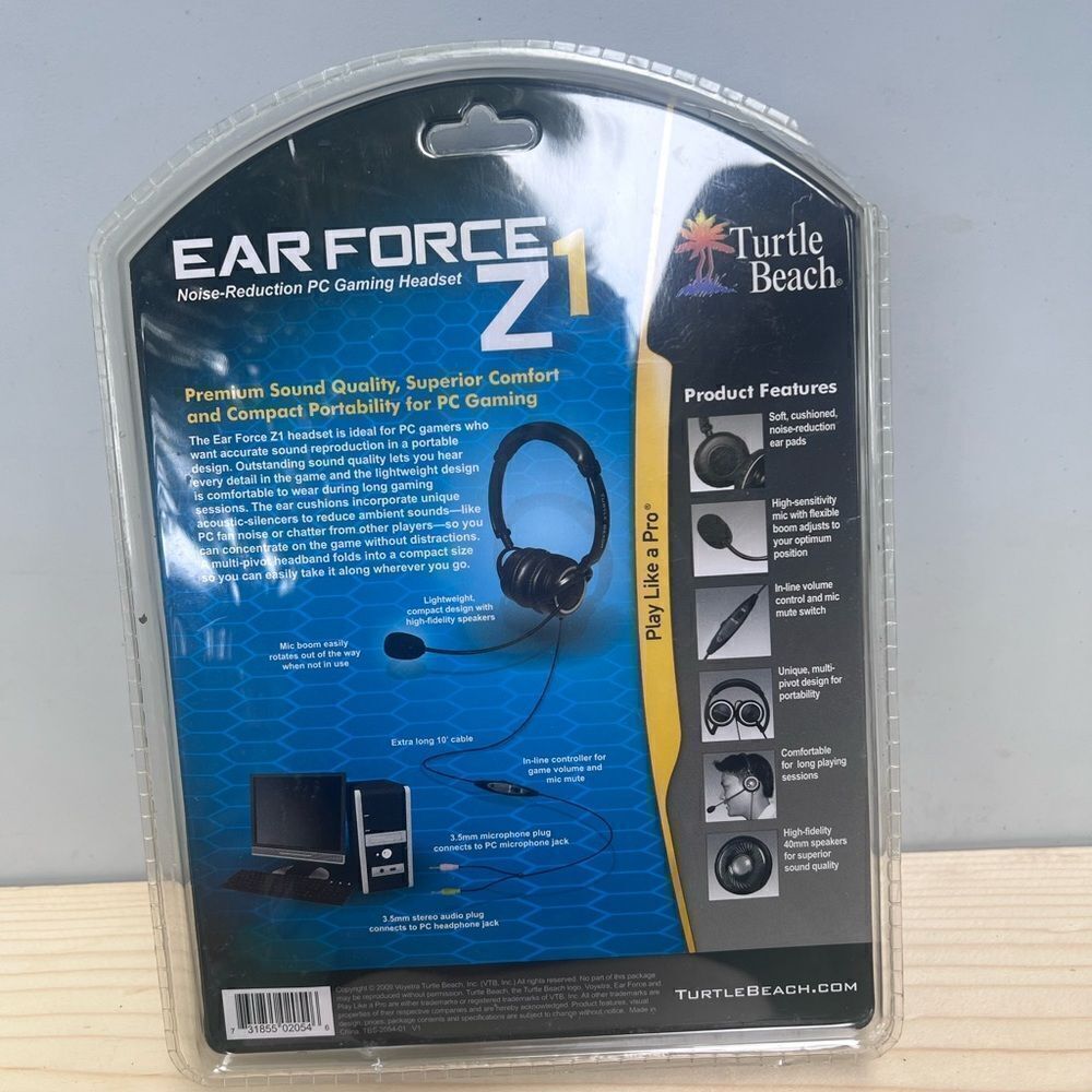 Turtle Beach Ear Force Z1 noise-reduction PC gaming headset premium sound NEW
